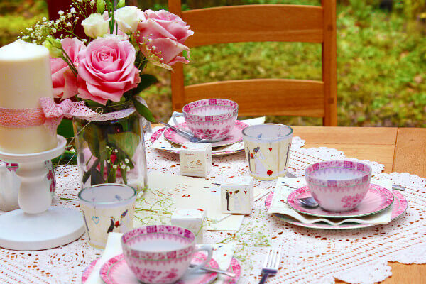 Tischdeko zur Hochzeit - draußen