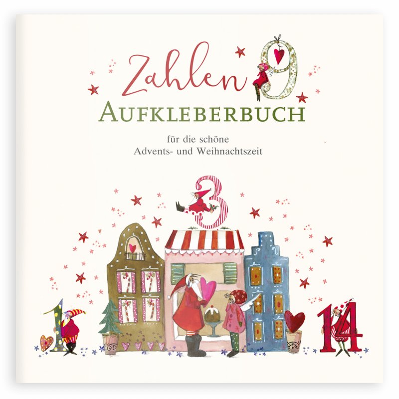 Außergewöhnliche Adventskalender Aufkleber Buch Zahlen 1 bis 24 Grätz Verlag Silke Leffler Illustrationen