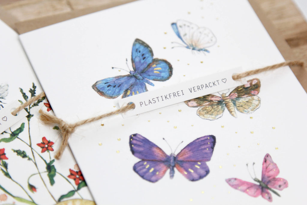 Plastikfreie Produkte im Grätz Verlag Glückwunschkarte Schmetterling