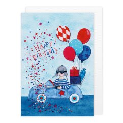 Doppelkarte Geburtstags-Auto