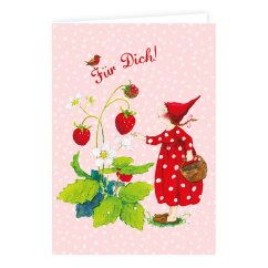 Klappkarte "Für dich" mit Pippa und Erdbeere