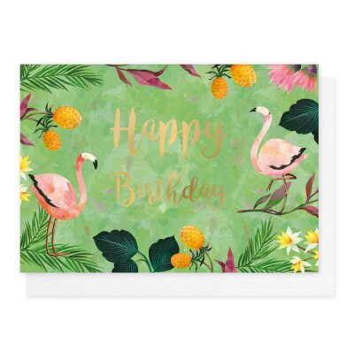 Geburtstagskarte Flamingo