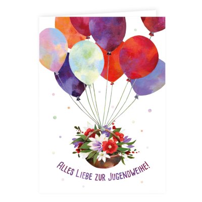 Doppelkarte Luftballons Jugendweihe