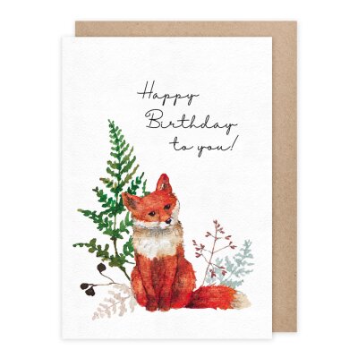 Geburtstagskarte mit Fuchs