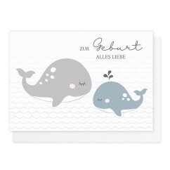 Doppelkarte Walfamilie