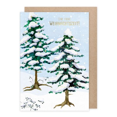 Doppelkarte Verschneite Bäume