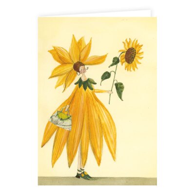 Samenkarte mit Sonnenblumen