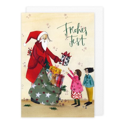 Zwei verspielte Silke Leffler-Weihnachtskarten mit Glitzer aus dem Grätz Verlag