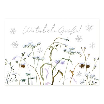 Postkarte Wintergräser