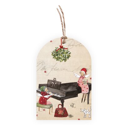 Geschenkanhänger mit Band Weihnachten Klavier