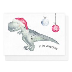 Doppelkarte Dino Schöne Weihnachten