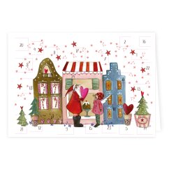 Adventskalender-Doppelkarte Weihnachtsh&auml;user