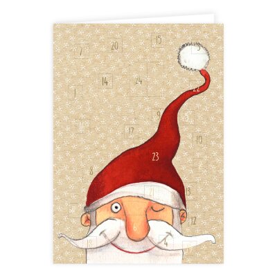 Adventskalender-Doppelkarte Weihnachtsmann