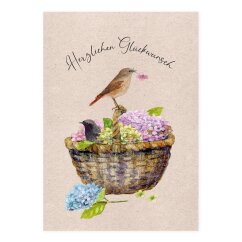 Postkarte Blumenkorb