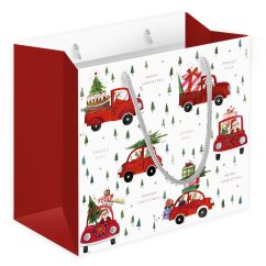 Kompakte Geschenktasche Weihnachtsautos
