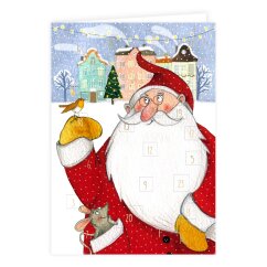 Adventskalender-Doppelkarte Weihnachtsmann