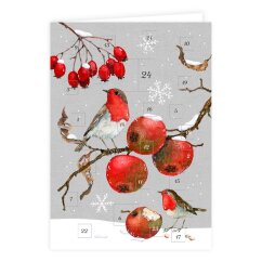 Adventskalender-Doppelkarte Frostige Beeren