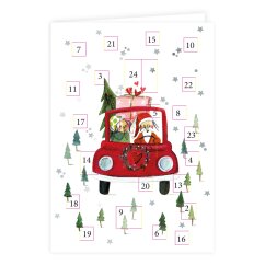Adventskalender-Doppelkarte Weihnachtsauto