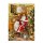 Adventskalender-Doppelkarte Weihnachtsmann mit Wunschzettel