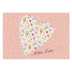 Postkarte Herz Alles Liebe