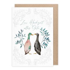 Doppelkarte Enten Hochzeit