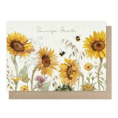 Doppelkarte Sonnenblumen