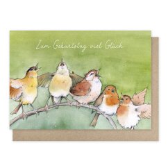 Doppelkarte Singende Vögel