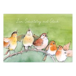 Postkarte Singende Vögel