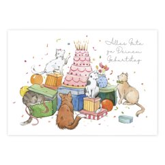 Postkarte Katzen Geburtstag