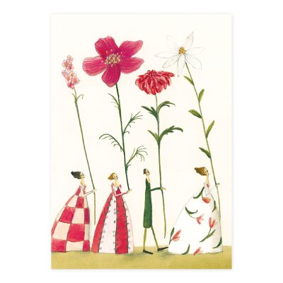 Postkarte Blumenträger
