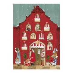 Weihnachtspostkarte "Rotes Haus"