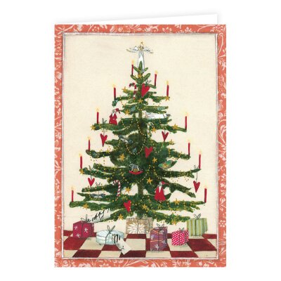 Weihnachtskarte mit geputztem Baum