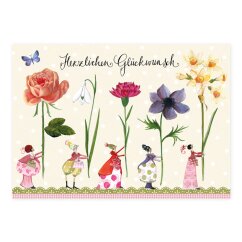 Postkarte Blumenfrauen