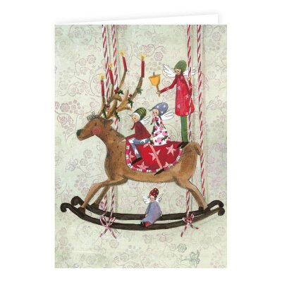 Weihnachtskarte mit Schaukelhirsch